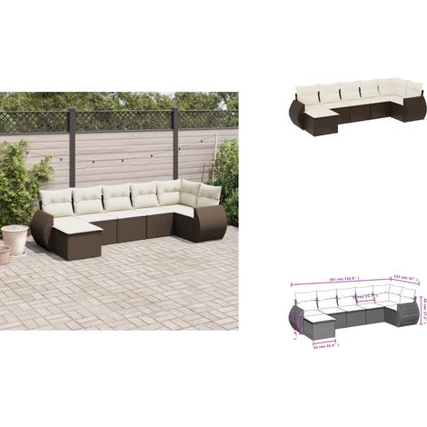 7-tlg. Garten-Sofagarnitur mit Kissen Braun Poly Rattan - Garten Sofagarnitur - Garten Sofagarnituren - Outdoor Sofagarnitur - Sofagarnitur Terrasse (1/3)