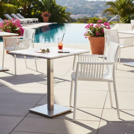 Chaise d'extérieur polypropylène blanche Lorena (1/5)