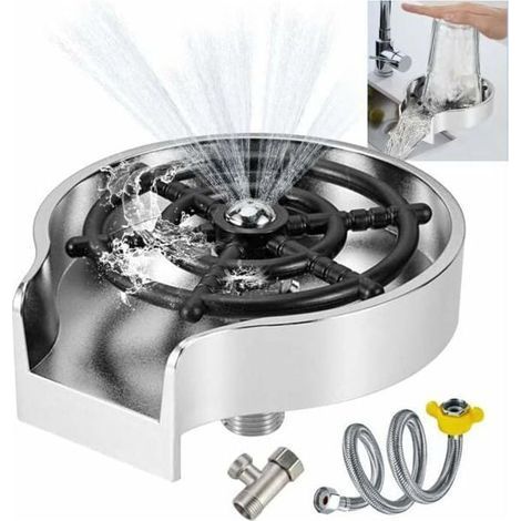 Nettoyant pour vitres d'évier en argent Nettoyant pour vitres d'évier de cuisine Nettoyant pour tasses Brosse de nettoyage rapide (1/5)