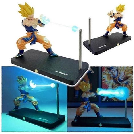 Veilleuse Dragon Ball Son Goku Kamehameha, décoration de bureau dynamique et détaillée, idéale pour les cadeaux et les collectionneurs. (1/2)