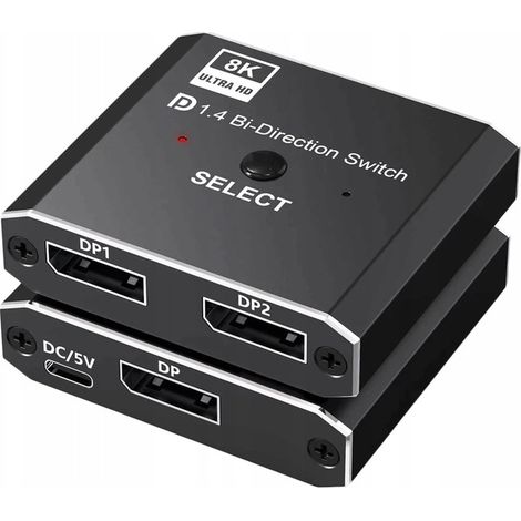 INTERRUTTORE DISPLAYPORT SPLITTER 2x1 SPLITTER 1x2 8K (1/5)