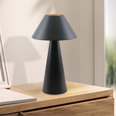 Lampada da tavolo E27 tipo fungo nera 200mm