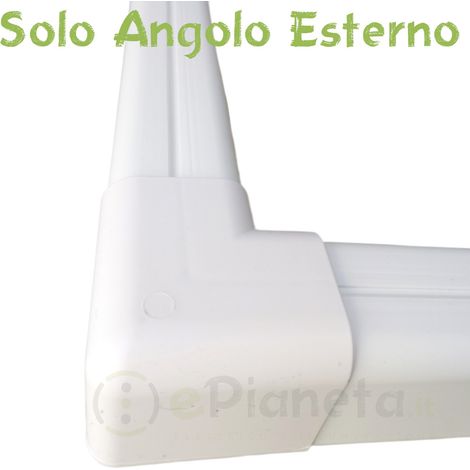 Sistema Canalina per condizionatori 75x60 mm con Accessori a scelta passacavi bianco coprifili a parete  Angolo Esterno per canalina condizionatori (1/2)