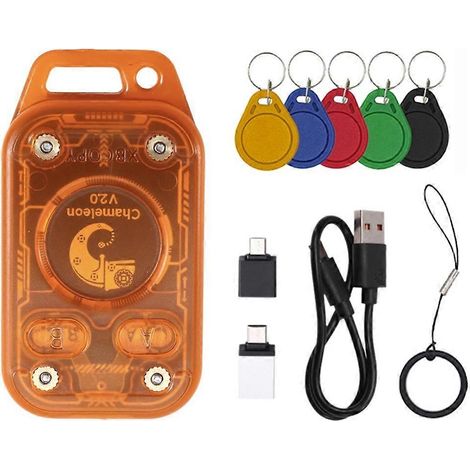 Chameleon Ultra V2.0 RFID-Chip-Lesegerät-Emulator 13,56 MHz 125 kHz, Kartendekodierung, NFC-Duplikator + 5XCUID-Schlüsselanhänger (1/5)