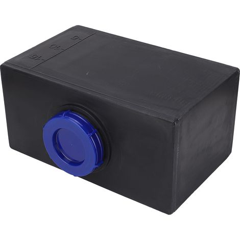 Serbatoio d'acqua quadrato da 5 galloni (19 litri) per camper, resistente al caldo e al freddo, 40 x 25 x 20 cm, per roulotte, barche e yacht (nero). Dimensioni: 40 x 25 x 20 cm. (1/5)