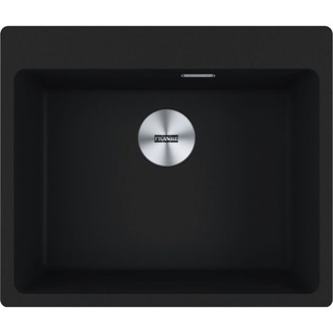 Franke – Évier à encastrer 59x50cm en Fragranit+ noir mat – Bonde et siphon gain de place – Résistant aux chocs thermiques – Hygiénique