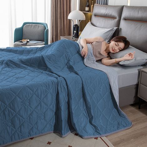 Duvet - Polyester - 100 x 150 cm - Bleu Marine - Pour Lit Double - Toutes Saisons - 1 Pièce (1/5)