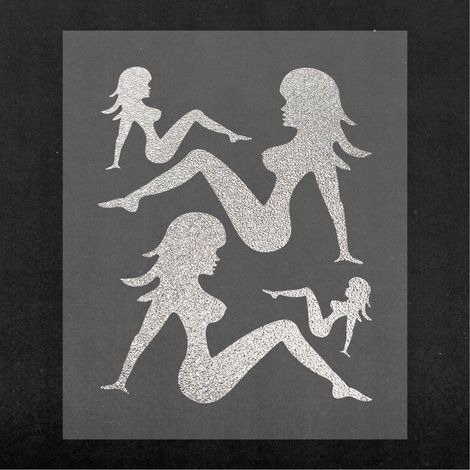 Adesivi Stickers Siluette Donna 13,5 x 16 cm - Colore: ARGENTO