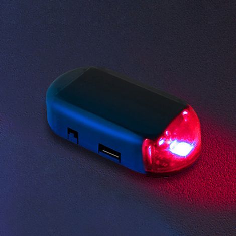 Allarme fittizio a energia solare, antifurto, falso allarme, torcia LED universale per auto