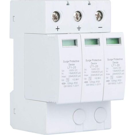 Dispositivo de protección 3P 20 KA, pararrayos fotovoltaico de alta precisión (3p20ka)