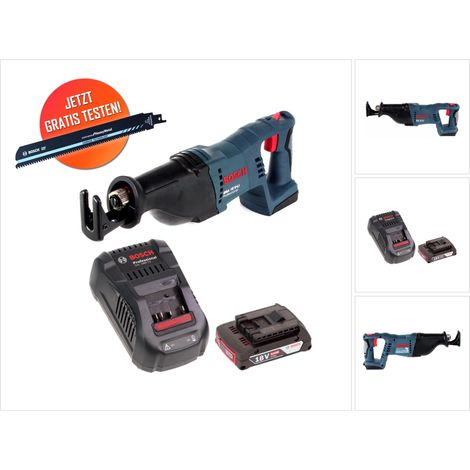 Lama per sega a nastro in metallo duro Bosch GSA 18V-LI 18 V + 1x batteria 2,0 Ah + caricabatterie