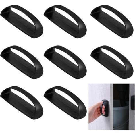 Ensemble de 8 poignées de tiroir auto-adhésives - Poignées de porte auto-adhésives - Poignées de meubles - Installation sans perçage - Poignée auxiliaire (noire) (LGL)