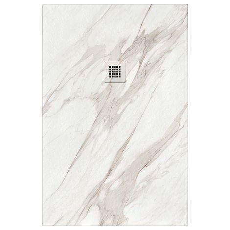 Piatto doccia in marmoresina 140x80 cm effetto marmo bianco Rock Calacatta EGITTO
