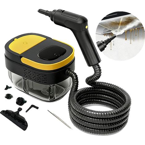 Limpiador a vapor portátil, 2500 vatios de potencia, depósito de agua de 1,6 litros, presión de 3 bares, ajustes de vapor regulables, temperatura máxima de 100 °C. (1/5)