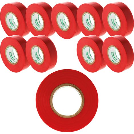 Lot de 10 rouleaux adhésifs 19mm x 20m - Rouge - Zenitech