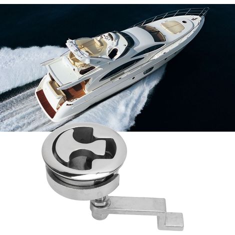 Bodenverriegelungen, Lukentürverriegelungen, bündig eingelassene, drehbare Hebegriffe und Bodenverriegelungen aus seewasserbeständigem Edelstahl. (1/5)