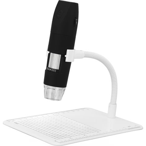 Microscope numérique HD 1080p 2 MP avec Wi-Fi, finition noire givrée, 8 LED, grossissement 50-1000x, résolution 1920 x 1080p, 2 MP. Grossissement : 8 LED. (1/5)