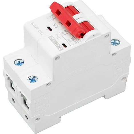 Disjoncteur magnéto-thermique miniature 10A 2P 500V pour système photovoltaïque, protection de circuit DC, interrupteur automatique bipolaire, usage solaire. (1/5)