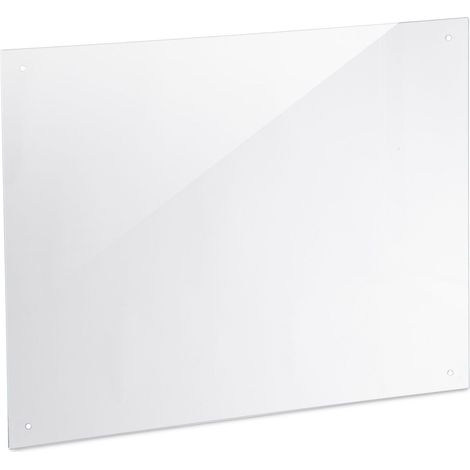 Paraschizzi da cucina protezione murale in vetro trasparente 70 x 50 cm estetica e facile da pulire in vetro trasparente 130009465