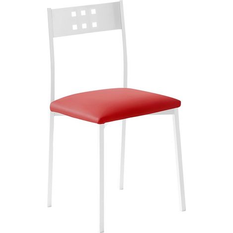 MOMMA HOME PACK SILLA XARA WHITE Sillas: 4 Sillas - Color: Asiento Rojo (1/3)