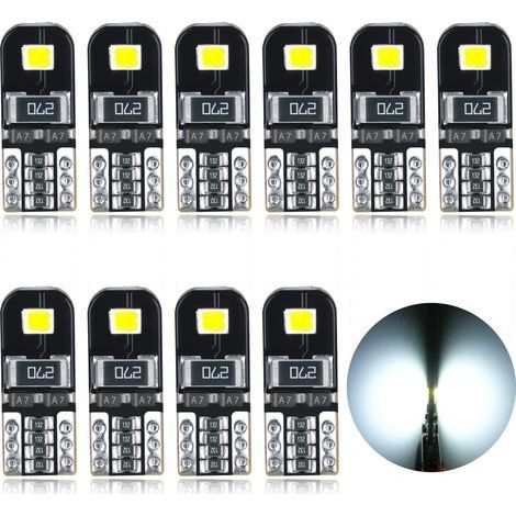 Lámpara LED T10 CANBUS 12V blanca, diseño no polarizado, tipo cuña W5W, para interior de coche, luz de techo y luz de matrícula. (1/5)