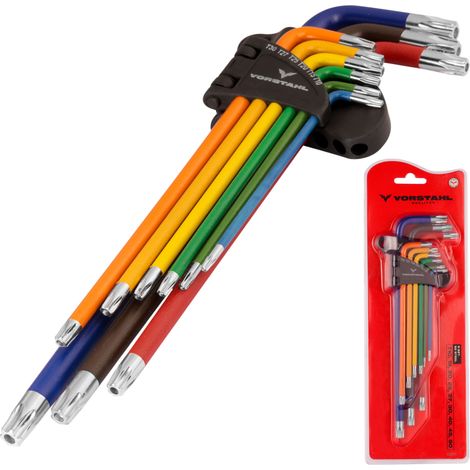 Jeu de clés Allen Torx très longues (9 pièces) T10 - T50 mm Vorstahl (1/5)