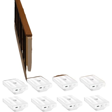 Luz nocturna con sensor de movimiento, recargable, 3 modos ajustables, 8 unidades. (1/2)