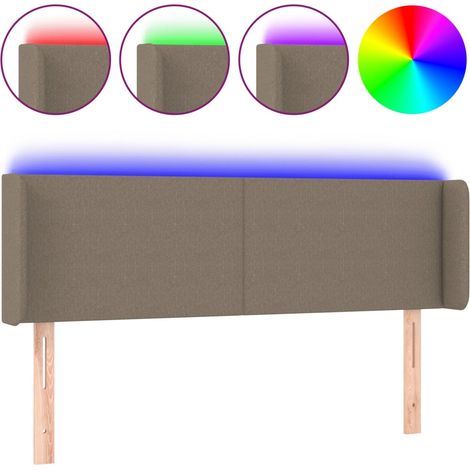 Maison Exclusive - Testiera a LED Tortora 147x16x78/88 cm in Tessuto