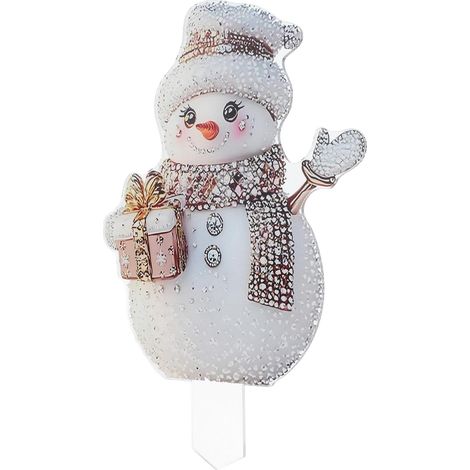 Decorative Snowman Stakes for Christmas, Decorative Stakes for Garden, Lawn and Path (1/5)