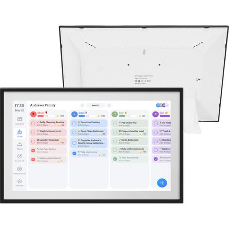 Elektronischer Familienkalender mit WLAN (15,6 Zoll), 1920 x 1080 Pixel, interaktiver Smart-Touchscreen, Wand- oder Tischmontage, 3 App-Steuerungsmodi