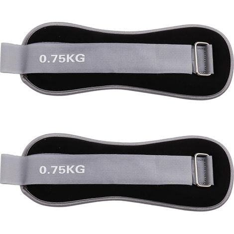 Set mit 2 x 750 g Handgelenk-/Fußgelenkgewichten, für Damen und Herren. Modulare Beingewichtsbänder, ideal für Yoga, Walking, Joggen und Aerobic (schwarz). (1/5)