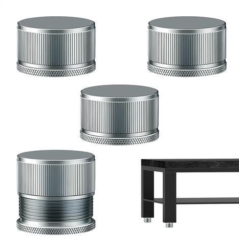 Möbelfüße, höhenverstellbare Füße, Metall-Möbelfüße, höhenverstellbar von 2,3 bis 3,9 cm, Möbelfüße, Couchtische, 4 Stück, Grau (1/5)