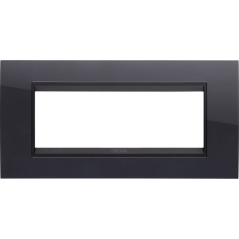PLAQUE LUX RECT. 6P NOIR TONER LAVY GEWISS GW16206YN