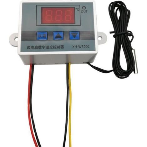 Thermostat Numerique - DC 12V - Plage -50 a 110 C - Precision 0.1 C - Pour Aquaculture Et Liquides Non Corrosifs - 1 Unite (1/4)