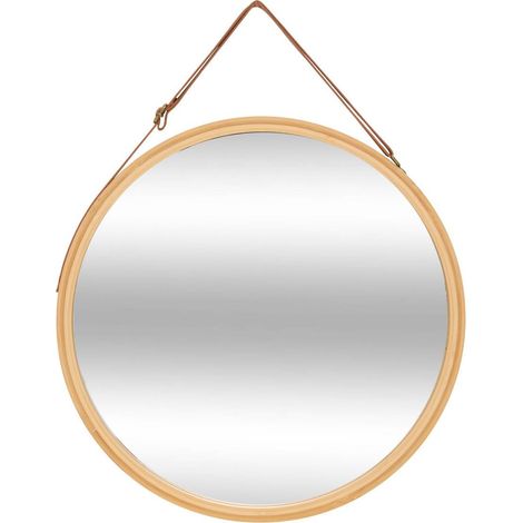 Specchio da parete rotondo in pelle bam d38 - 5five