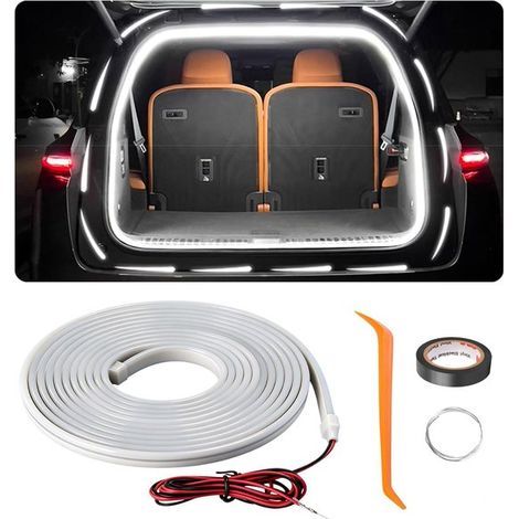 Meter LED-Kofferraumbeleuchtung mit Sensor Helles weißes LED-Lichtband inklusive Montagezubehör für den Kofferraum 12 V wasserfest und einfach zu