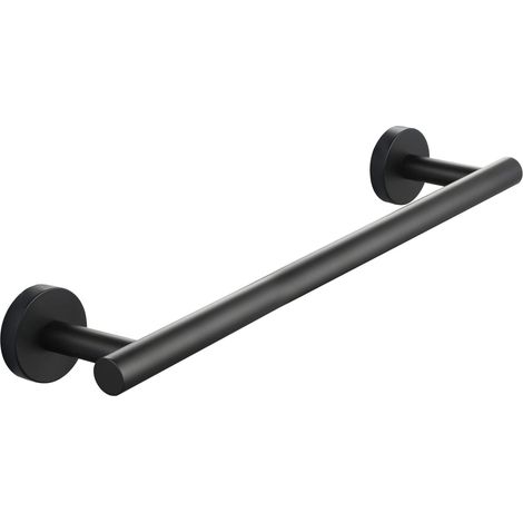 Toallero de pared negro de 40 cm de acero inoxidable para baño (1/5)