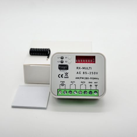 Zigbee/WiFi-Dual-Channel-Sender für Schalterauslöser – Kompatibel 280–915 MHz, breite Spannung (AC 85–250 V), graue Farbe – Mehrfrequenzsteuerung für intelligentes Wohnen-lsw
