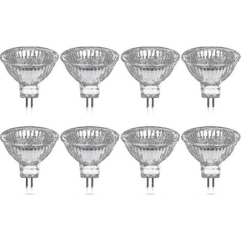 GU5.3 MR16 Halogenlampen, warmweiß 2800K, 35W, 12V, 8er-Packung mit Glasdiffusor (1/4)