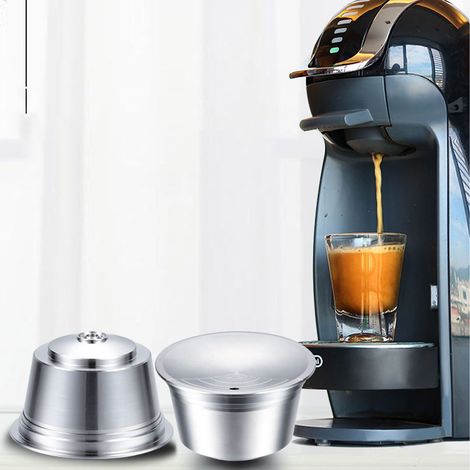 Juego de cápsulas de café reutilizables, compatible con DG325, fabricado en acero inoxidable. El juego incluye filtro, mango, cepillo y cuchara (1 juego). (1/5)