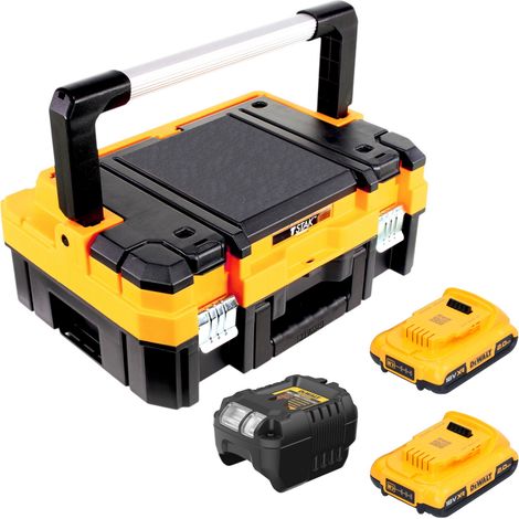 DeWalt DCB 1102 D2T Akku Starter Set 18 V mit 2x Akku 2,0 Ah + DCB 1102 Ladegerät + TSTAK (1/4)