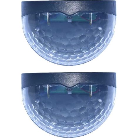 Lampes solaires pour clôture, lampes solaires pour terrasse, 6 lampes de table demi-rondes à LED, éclairage décoratif extérieur pour escaliers de terrasse-AquaForge