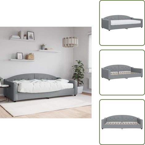 Tagesbett mit Matratze Hellgrau 100x200 cm Stoff - Tagesbett Mit Matratze - Tagesbetten Mit Matratze - Tagesbett - Sofabett (1/5)
