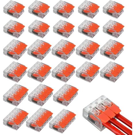 26 Pièces Connecteurs Électriques Rapides,2/3/4/5 Entrées,Bornes de Connexion Compactes avec Levier Assortiment pour Câblage Électrique Bornier Transparent pour Fils Rigides (1/5)