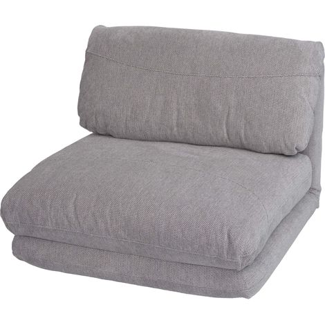 Fauteuil-lit HWC-E68, Canapé-lit Fauteuil fonctionnel Fauteuil pliant Fauteuil relax, tissu/textile  gris clair