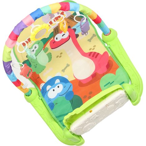 Tapis d'éveil vert pour bébés et jeunes enfants, motif parc de dinosaures, tapis musical d'éveil avec piano (1/5)