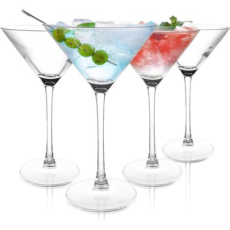 Lot de 4 Verre à martini,250 ml,Cristal transparent,Usage restaurant,Soirée maison (1/5)