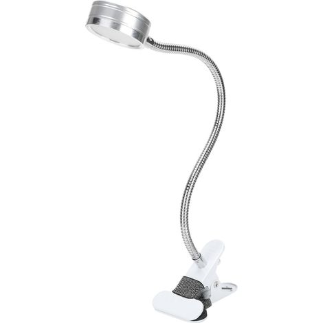 Lampe à Pince USB avec Température de Couleur Réglable, Lumière Flexible à 360° (Argent)