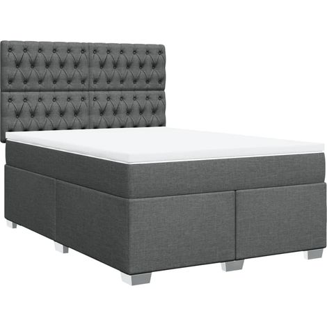 Maison Exclusive - Boxspringbett mit Matratze Dunkelgrau 140x190
