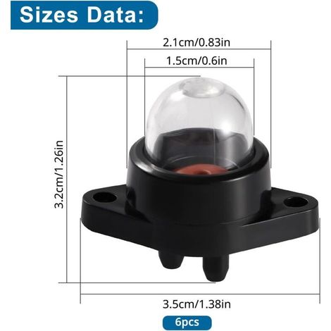 VooGenzek 6 Pièces Ampoule Amorçage, Carburateur Pompe à Ampoule D'amorçage, Bulle D'huile de Carburateur, Compatible avec Poulan 530071835 530047213 Scie à Gaz (1/5)